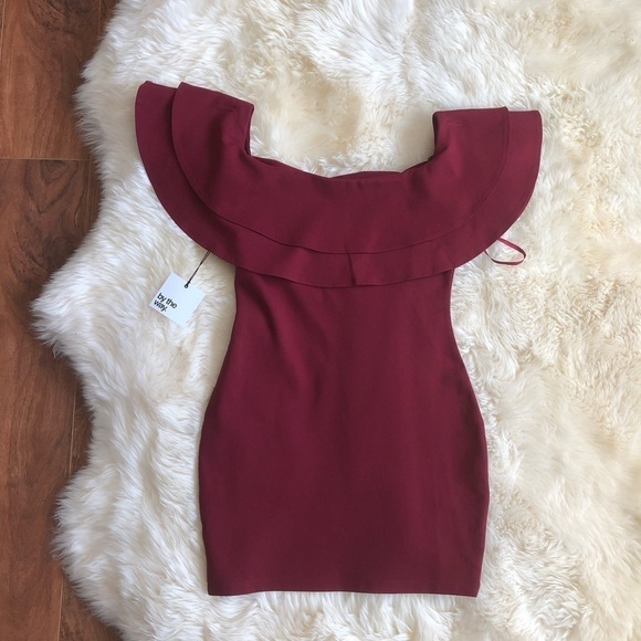 By The Way Rhiannon Tiered Mini Dress Red Ruffle S - Picture 4 of 8